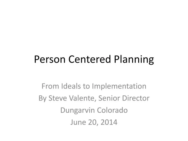 person centered planning
