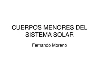 cuerpos menores del sistema solar