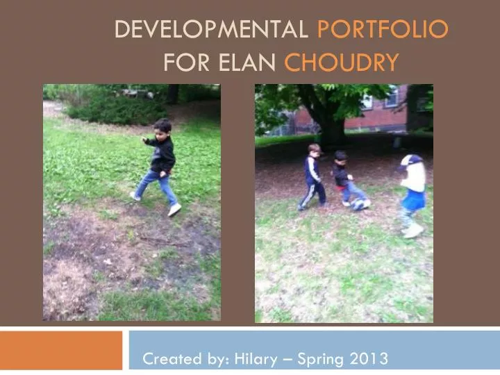 developmental portfolio for elan choudry