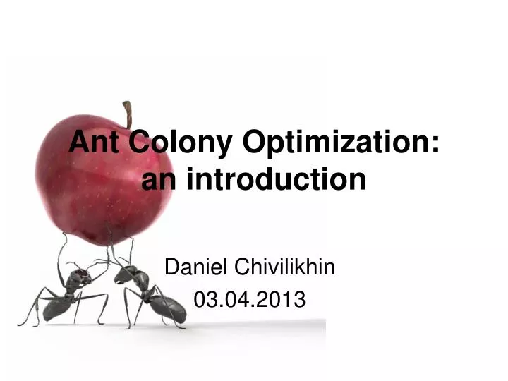 ant colony optimization an introduction