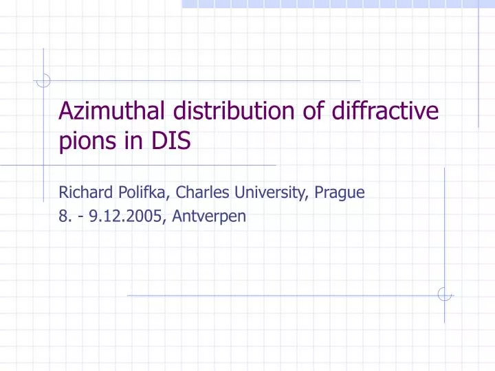azimuthal distribution of diffractive pions in dis