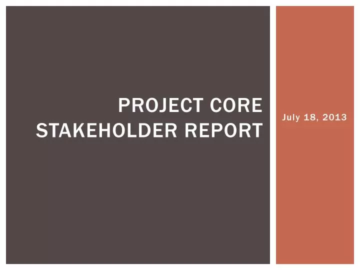 project core stakeholder report