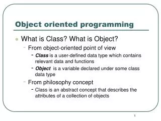 Object oriented programming