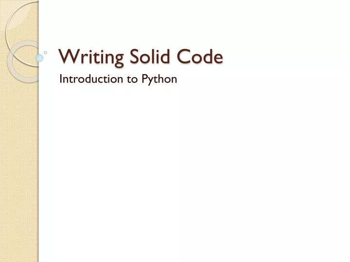 writing solid code