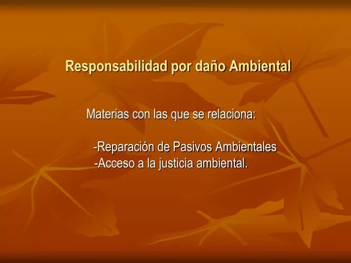 responsabilidad por da o ambiental