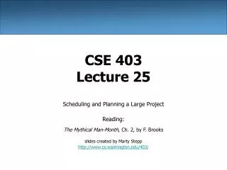 CSE 403 Lecture 25