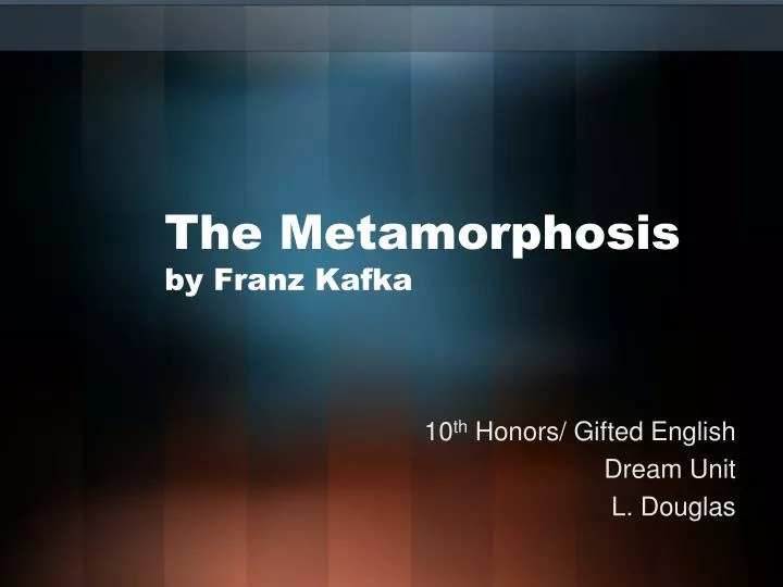 the metamorphosis by franz kafka