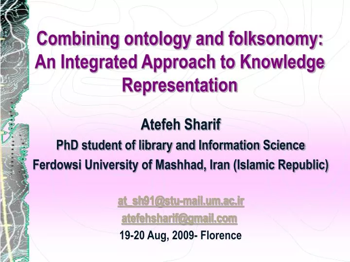 combining ontology and folksonomy an integrated approach to knowledge representation