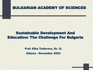 BULGARIAN ACADEMY OF SCIENCES
