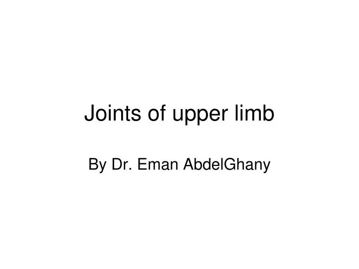 joints of upper limb