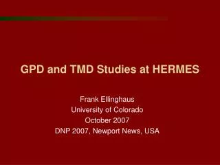 GPD and TMD Studies at HERMES