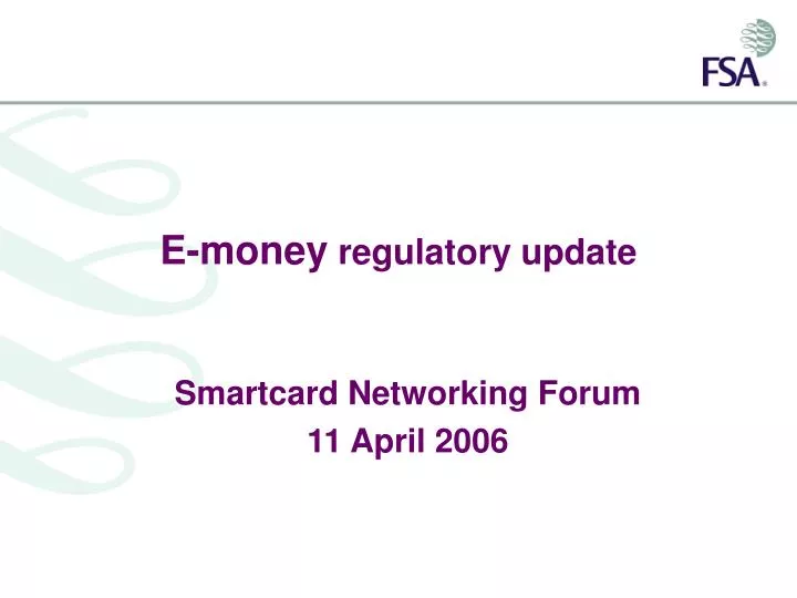 e money regulatory update