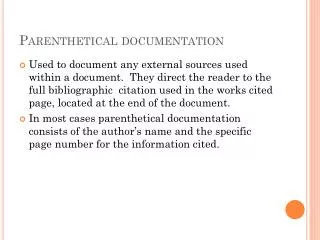 Parenthetical documentation