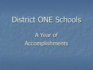 District ONE Schools