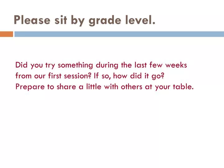 please sit by grade level