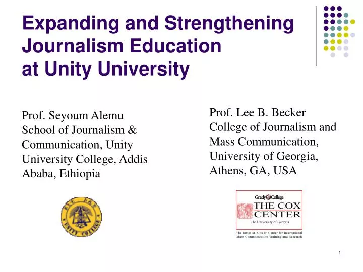expanding and strengthening journalism education at unity university