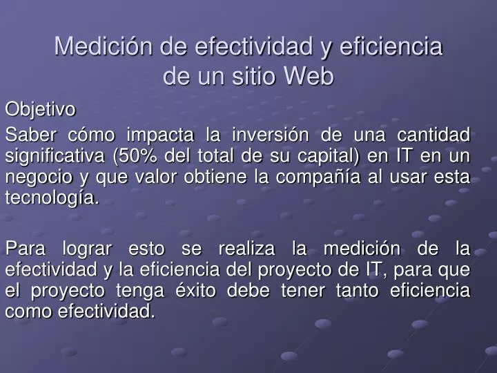 medici n de efectividad y eficiencia de un sitio web