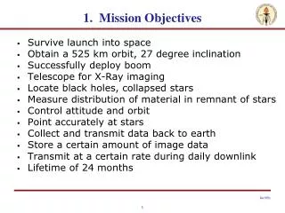 1. Mission Objectives