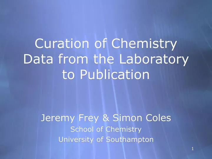 curation of chemistry data from the laboratory to publication
