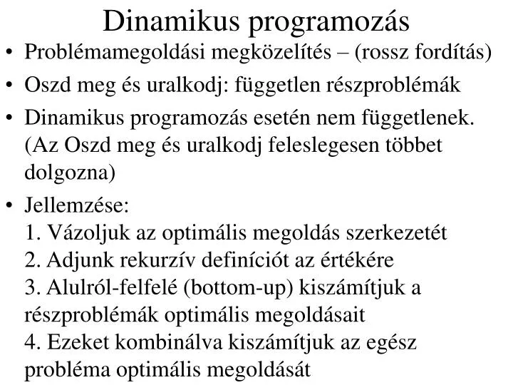 dinamikus programoz s