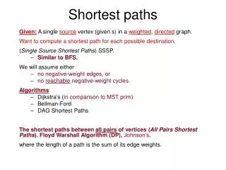 Shortest paths