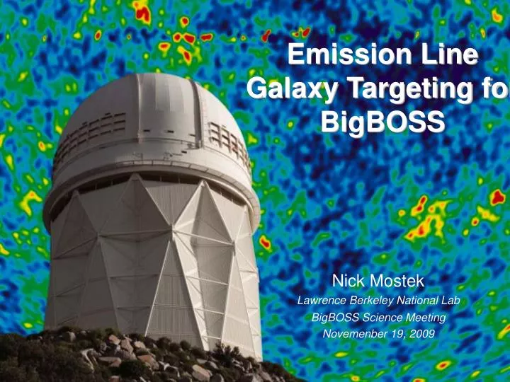 emission line galaxy targeting for bigboss
