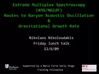 Nikolaos Nikoloudakis Friday lunch talk 12/6/09
