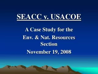SEACC v. USACOE