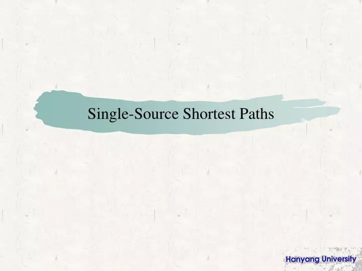 single source shortest paths