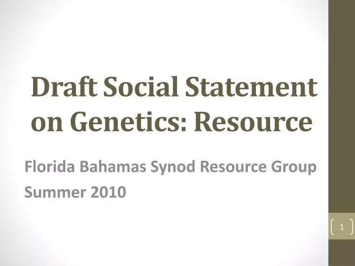 draft social statement on genetics resource