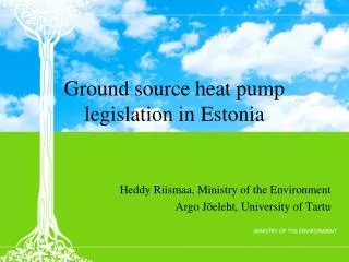 G round source heat pump legislation in Estonia