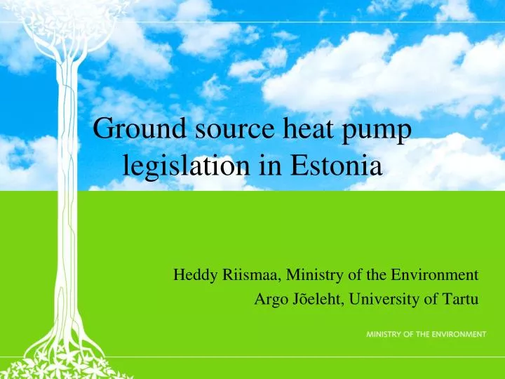 g round source heat pump legislation in estonia