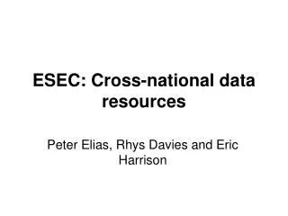 ESEC: Cross-national data resources
