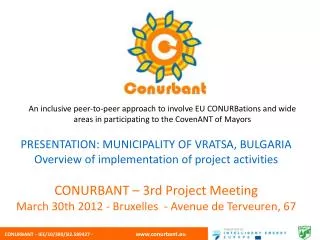 PRESENTATION: MUNICIPALITY OF VRATSA, BULGARIA Overview of implementation of project activities
