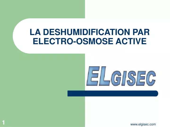 la deshumidification par electro osmose active