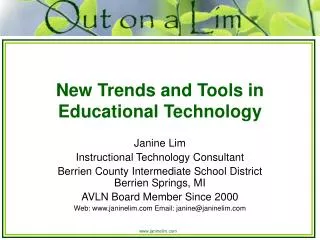 New Trends and Tools in Educational Technology
