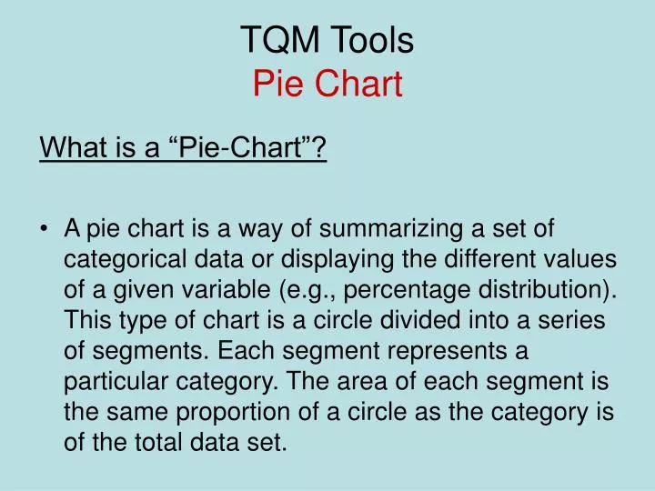 tqm tools pie chart