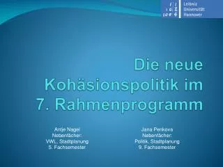 die neue koh sionspolitik im 7 rahmenprogramm