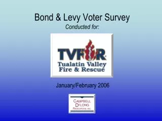 Bond &amp; Levy Voter Survey Conducted for: