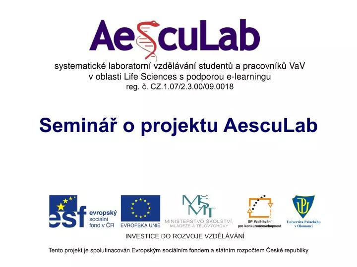 semin o projektu aesculab