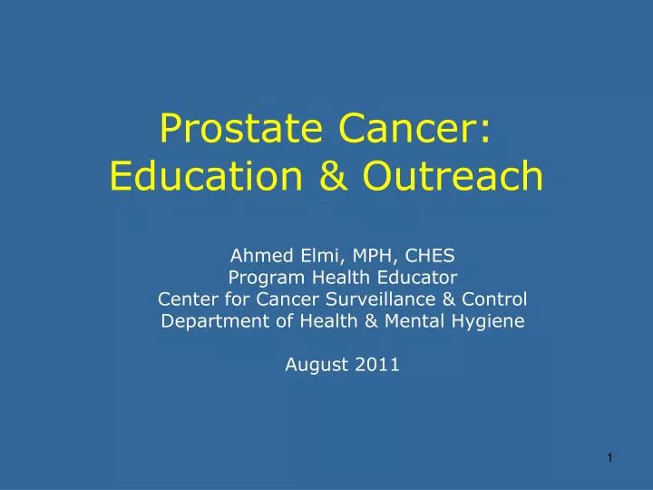 prostate cancer education outreach