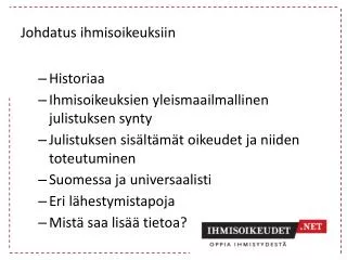 johdatus ihmisoikeuksiin