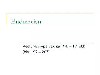 endurreisn
