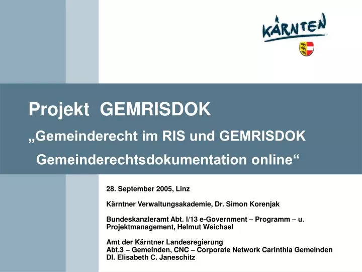 projekt gemrisdok gemeinderecht im ris und gemrisdok gemeinderechtsdokumentation online