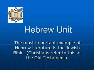 Hebrew Unit