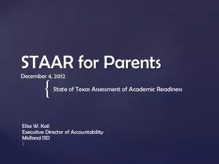 STAAR for Parents December 4, 2012
