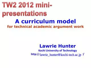 A curriculum model for technical academic argument work