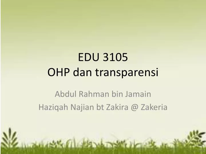 edu 3105 ohp dan transparensi