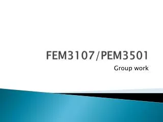 FEM3107/PEM3501