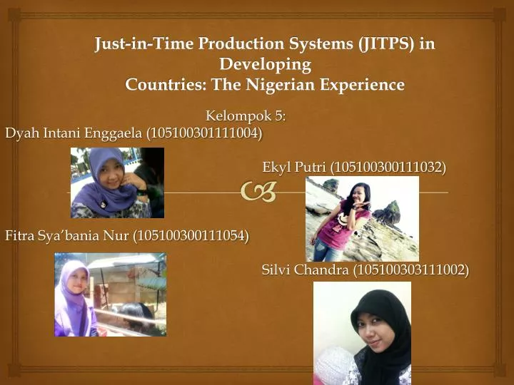 just in time production systems jitps in developing countries the nigerian experience